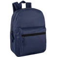 thumbnail image 2 of Trailmaker Unisex Solid Color Backpacks, 15 Inch with Front Zipper Pocket, Padded Shoulder Straps (24 Pack, 6 Classic Color Assortment), 2 of 10