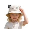 thumbnail image 3 of Bucket Hats Cute Cartoon Cat Ear Buckets for Girls Wide Brim Sun Hats for Girls with Adjustable Strap, 3 of 7