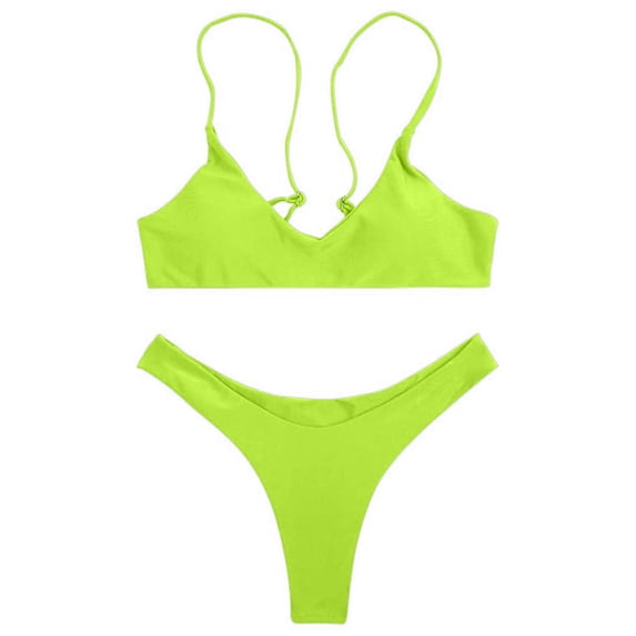 Womens Bikini Swimsuit Summer Two Piece Swimwear High Waist Bottom Tummy Control Bathing Suit Beach Vacation Pool