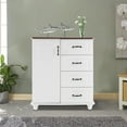 thumbnail image 4 of Miumaeov Storage Cabinets with 1 Doors and 4 Drawers Sideboard Buffet Cabinet Stand Home Decorative Storage Cabinet for Kitchen Living Room Bedroom Entryway Office, 4 of 11