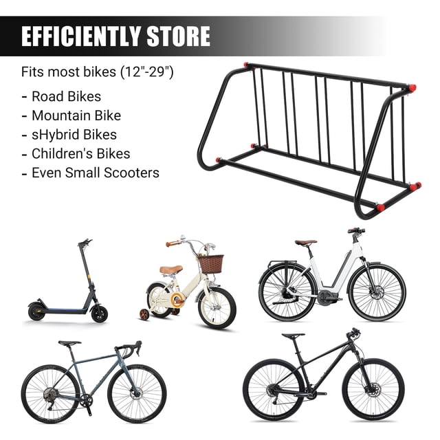 EDTara 5/10 Bike Commercial Grid Rack, Heavy Duty Bicycle Storage Stand, Powder Coated Steel Floor Rack for Garage or Store Use