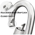 thumbnail image 4 of 6 clips de mosquetón de bloqueo, mosquetón de bloqueo de gancho de resorte de acero inoxidable resistente - clip de mosquetón de tornillo de pulgar de acero inoxidable premium 304, 4 of 5