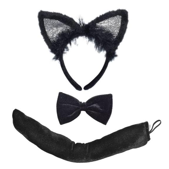 Cat Costume Accessory Kit for Adults, Black, 3 Pieces, Halloween by Way To Celebrate