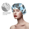 thumbnail image 4 of Kll Black Head Woman With Pineapple Hair Pattern Shower Cap & Bath Cap For Women,Reversible Oversized Waterproof Shower Caps For All Hair Lengths,Elastic Reusable Bathing Hair Cap, 4 of 9