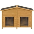 thumbnail image 5 of 47.2" Large Wooden Dog House Double Door & Porch Design, Weather-Resistant Raised Floor Ventilation for Small & Medium Dogs, Solid Fir Wood Outdoor/Indoor Kennel & Crate, 5 of 8