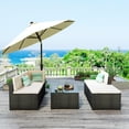 thumbnail image 2 of YOFE 4-Seat Outdoor Sectional Sofa Sets for Garden Porch, 5 PCS Outdoor Dining Set w/Beige Cushion, Single Sofas, Corner Sofa, Ottoman, Coffee Table, Black Wicker Rattan Outdoor Patio Furniture, D2663, 2 of 12