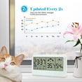 thumbnail image 2 of Digital Hygrometer Electronic Temperature Humidity Meters Gauge with Time Date LCD Display Clock Indoor Thermometer Hygrometer with Bracket for Greenhouse Garden Cellar, 2 of 8