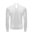 thumbnail image 5 of XPMWRP Womens Mock Neck Puff Long Sleeve Velvet Pullover Tops Fall Solid Trendy Dressy Casual Elegant Shirts Blouse White XXL, 5 of 8