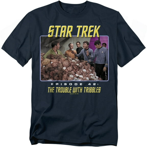 Star Trek Men's The Trouble With Tribbles T-shirt X-Large Navy