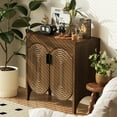thumbnail image 5 of LEFHDA Buffet Cabinet, Sideboard Cabinet with Storage, Accent Storage Cabinet with Carved Arc Door Design for Kitchen Dining Room, 2 Doors Buffet Cabinet with Adjustable Shelves, 5 of 10