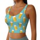 thumbnail image 2 of Fotbe Beer Sujetador Deportivo Largo sin Aros para Mujer con Almohadillas y Soporte Medio, Transpirable y Absorbente, Camiseta Tipo Chaleco o Tank Top-Large, 2 of 8