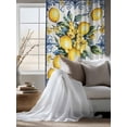 thumbnail image 4 of Sheer Curtains 63 Inch Length, Yellow Lemon Semi Sheer Curtains Light Filtering Window Treatment, Middle Century Blue Italian Textured Privacy Voile Drapes for Living Room Bedroom 52x63 Inch, 4 of 7