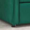 thumbnail image 7 of Velvet Upholstered Daybed with Trundle, Twin Size Sofa Bed with Waved Shape Arms, Modern Daybed Sofa for Bedroom Living Room, Green, 7 of 7