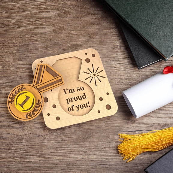 Clearance Greeting Card under $10,3D Wooden Graduation Card Set Cut Class Of 2025 Keepsake With Decor Plaque & Box For (Natural Birch Plywood)