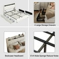 thumbnail image 3 of Full Size Bed Frame with Ergonomic Headboard, Full Platform Bed Frame with Outlets & Charger, Full Bed Frame with Storage Shelf, Bed Frame Full Size, Noise-Free, No Box Spring Needed, 3 of 7