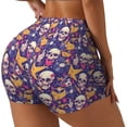 thumbnail image 2 of Kdxio rock Skull record Print Workout Shorts for Women Seamless Soft Smooth Gym Yoga Scrunch Active Shorts, 2 of 5