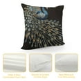 thumbnail image 4 of Orinice Peacock Tail Art Nouveau Graphic Decorative Throw Pillow Cover for Home Couch Living Room Bed Sofa - High-quality, Multipurpose Use, 1PC 18x18in, 4 of 5
