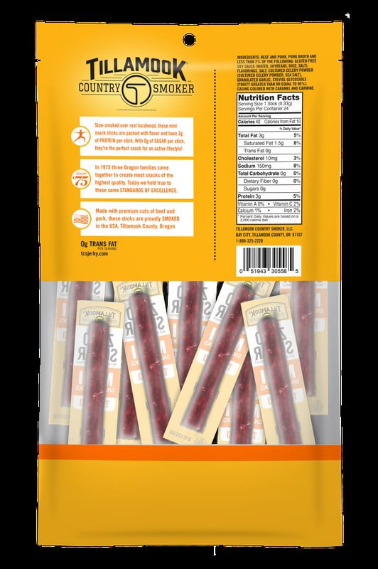 Tillamook Country Smoker, Zero Sugar Teriyaki Mini Sticks