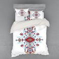 thumbnail image 2 of Geometric Duvet Cover Set, Mexican and Ornamental Folkloric Unique Vintage Pattern, Bedding Set with Shams and Fitted Sheet, 3 Sizes, by Ambesonne, 2 of 3