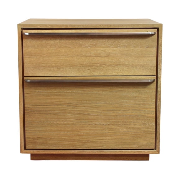 Moti Sarasota Large 2-Drawer Nightstand in Natural Oak