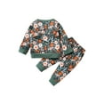 thumbnail image 3 of Seyurigaoka Girl Clothes Set Leaves + Flower Printed Pattern Pullover + Pants, 3 of 9