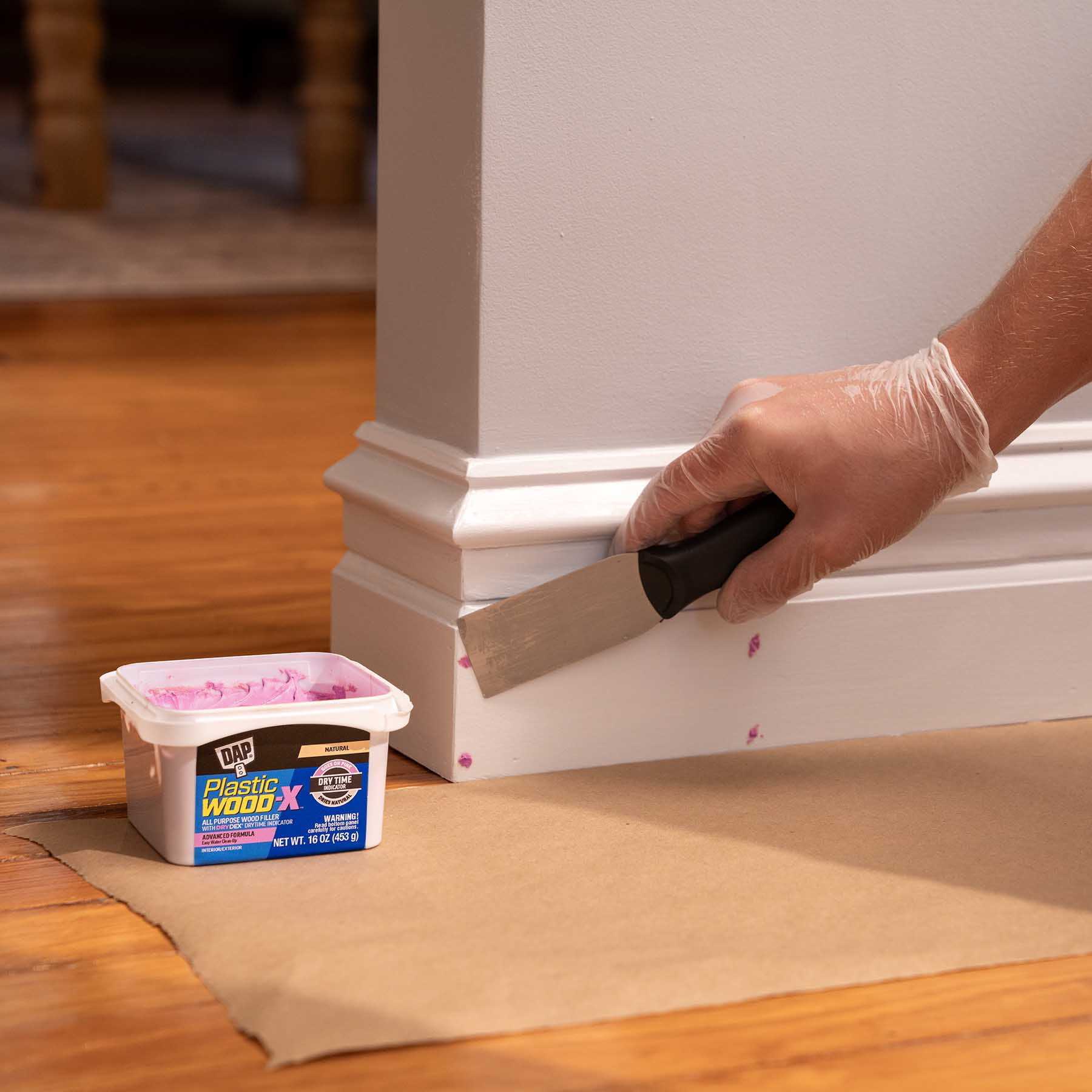 (4 pack) DAP Plastic Wood-X with DryDex 16 oz Natural Wood Filler Adhesive