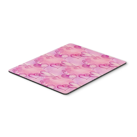 Watercolor Hot Pink Hearts Mouse Pad Hot Pad or Trivet