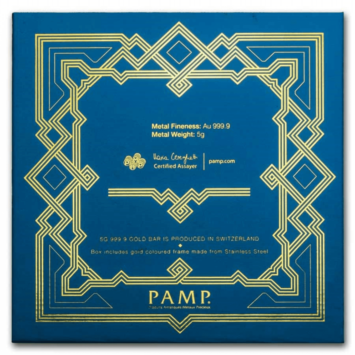 Pamp Suisse Arabian Horse 5 Gram Gold Bar - w/ Assay & Frame