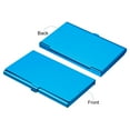 thumbnail image 3 of Uxcell 3.6x2.3x0.3 Inch Name Cards Case Alloy Business Card Holder Blue, 3 of 5
