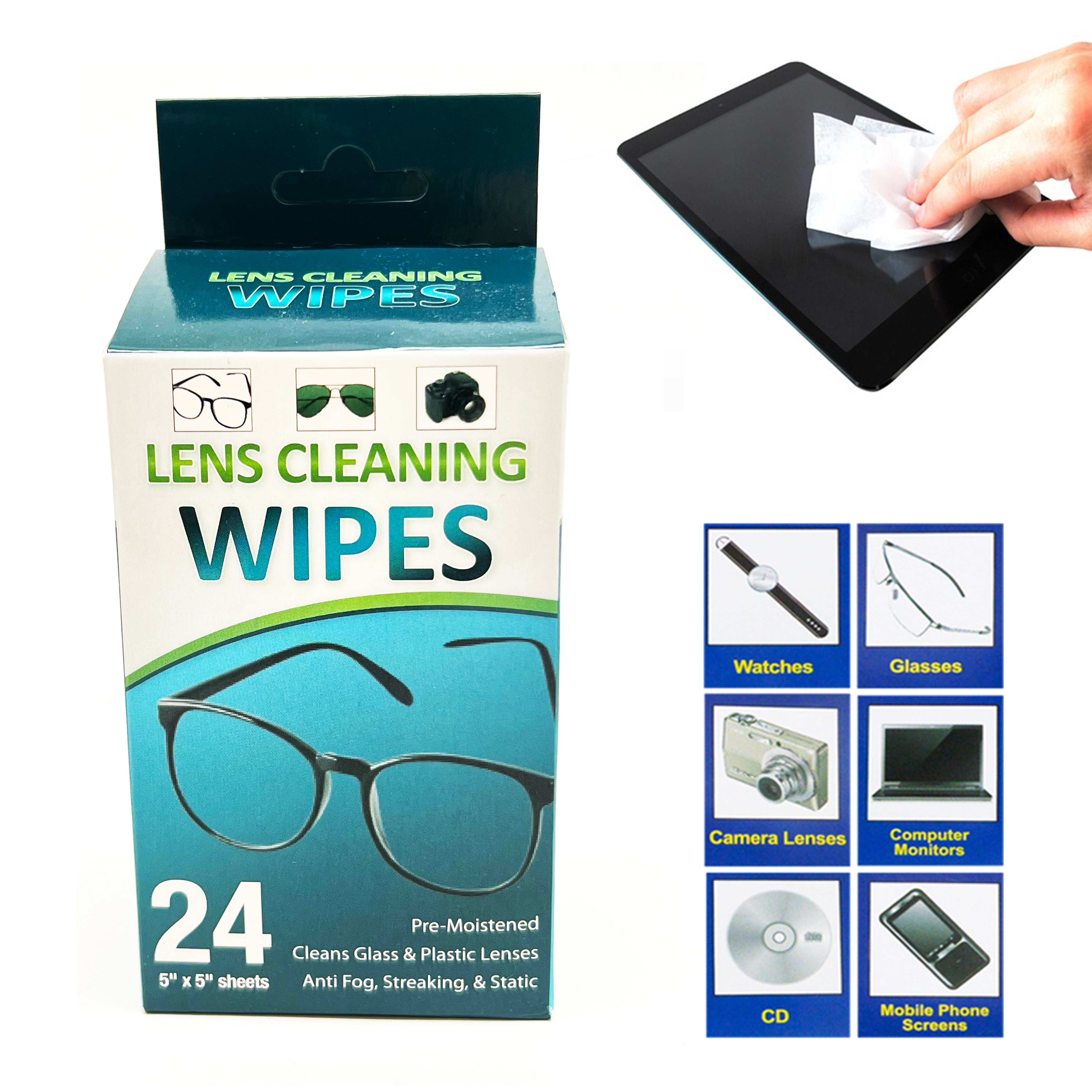 120 Lens Cleaning Wipes PreMoistened Cloths Eye Glasses Computer