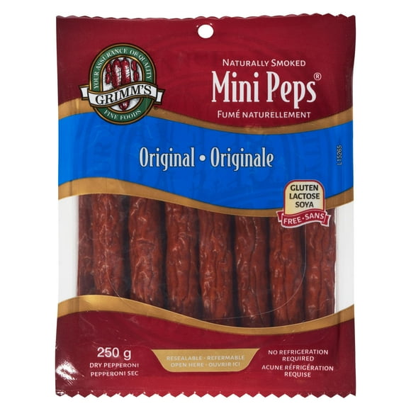 Grimm's (Gluten Free) Original Mini Pepperoni Sticks, No Refrigeration, 250g