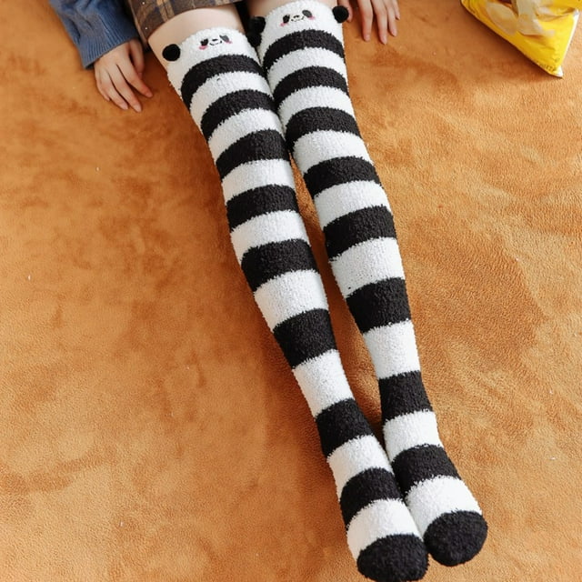 Womens Long Socks Thigh High Socks Over The Knee Socks Cartoon Cute To Keep Warm Home Floor Socks