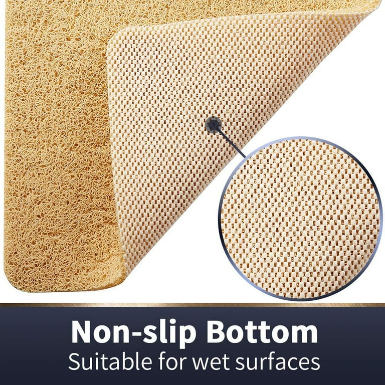 1pc Soft Textured Bath, Shower, Tub Mat, Phthalate Free, Non Slip Comfort Bathtub  Mats with Drain, PVC Loofah Bathroom Mats for Wet Areas, Quick Drying