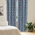 thumbnail image 2 of Ambesonne Botanical Window Curtains, Spice Basil Leaves Motifs, Each 28" W x 63" L, Dark Seafoam Pale Purple Dark Grey, 2 of 4