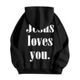 thumbnail image 3 of Mens Hoodies Pullover 2025 Fall Winter Long Sleeve Jesus Loves You Christian Hoodie with Pockets Hooded Sweatshirt, 3 of 6