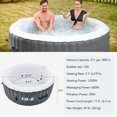 thumbnail image 6 of CO-Z 2-4 Person Inflatable Hot Tub 6 ft Portable Pool and Bathtub w Air Jets Heater Cover Gray, 6 of 9