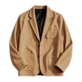 thumbnail image 5 of YSUEJPF Short Overcoats for Men Two Button Notch Lapel Long Sleeve Coats Business Casual Formal Overcoats with Multi Pockets, 5 of 6