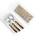 thumbnail image 4 of Salouo Golden Leopard Glitter Pattern 3 Pieces Toddler Utensils, Kids Silverware Set Stainless Steel Utensils for Kids Children Safe Spoons Forks & Knife Dishwasher Safe, 4 of 8