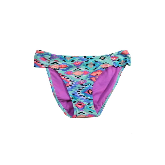 Hula Honey Womens Seafoam Multi Geo-Printed Macrame-Sides Hipster XS