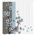 thumbnail image 2 of Ambesonne Japanese Shower Curtain, Romantic Sakura Blooms Art, 69"Wx70"L, Cocoa White, 2 of 4