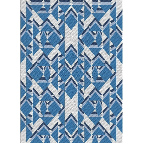 Ahgly Company Indoor Rectangle Patterned Jeans Blue Novelty Area Rugs, 3' x 5'