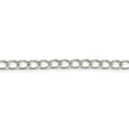 thumbnail image 3 of Bracelet Chaîne Gourmette Demi-Ronde en Argent Sterling 925 Rhodié 7 Pouces, 3 of 5