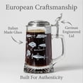 thumbnail image 4 of Fishing Lures Glass Beer Stein with Metal Lid and Thumb Lift - Premium Drinkware for Beer Enthusiasts, 4 of 8