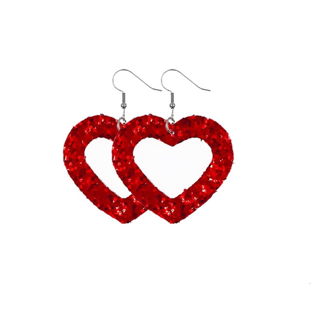 Sonducket Pendientes de cuero en forma de corazón, colgante de oreja, aro exagerado, pendiente colgante hueco, regalo del Día de San Valentín, favores Ropa, zapatos y accesorios Miscelánea tipo 14 Sonducket AP010114-14