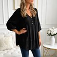thumbnail image 2 of QGJZVUNL Flowy V Neck T Shirts for Women Fall Clothes Casual Long Sleeve Blouses Business Work Tops Size 2XL, 2 of 8