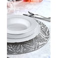 thumbnail image 4 of " OCCASIONS " 40 Pieces Pack / Centerpiece Placemats Washable Easy to Clean PVC Heat-resistand Vinyl Table Mats (Aspen Shiny Silver), 4 of 5