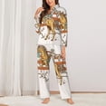 thumbnail image 2 of Honeii Vintage Wild West Cowboy Print Women's Pajama Sets Long Sleeve Button Down Sleepwear Nightwear Soft Pjs Lounge Sets 2PCS-XX-Large, 2 of 7