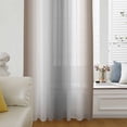 thumbnail image 6 of Brown Grey Sheer Curtains 45 Inches Long, Gray Farmhouse Modern Rustic Light Filering Curtains, Breathable Simi Curtain Privacy Drapes for Kitchen Bathroom Lightweight Small Window Treatment, 6 of 9
