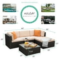 thumbnail image 7 of Lacoo 5 Pieces All-Weather Conversation Set and Glass Table Orange Pillow, Garden, 4, Rattan, 7 of 7