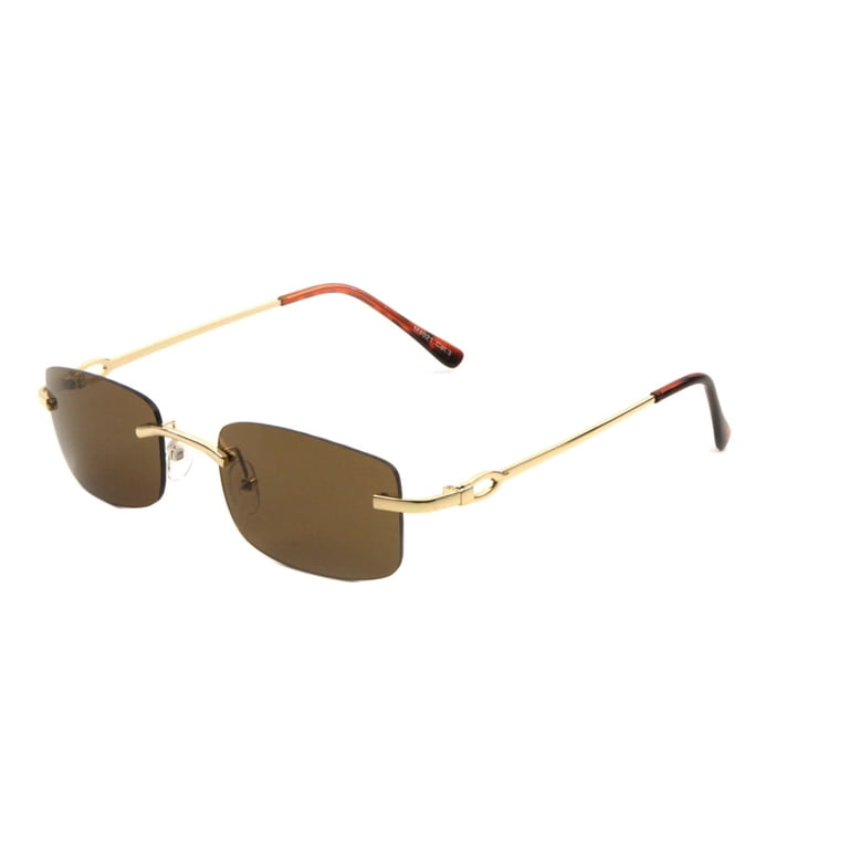 Walmart Non-Prescription Fit Sunglasses, Rimless Gold Frame 